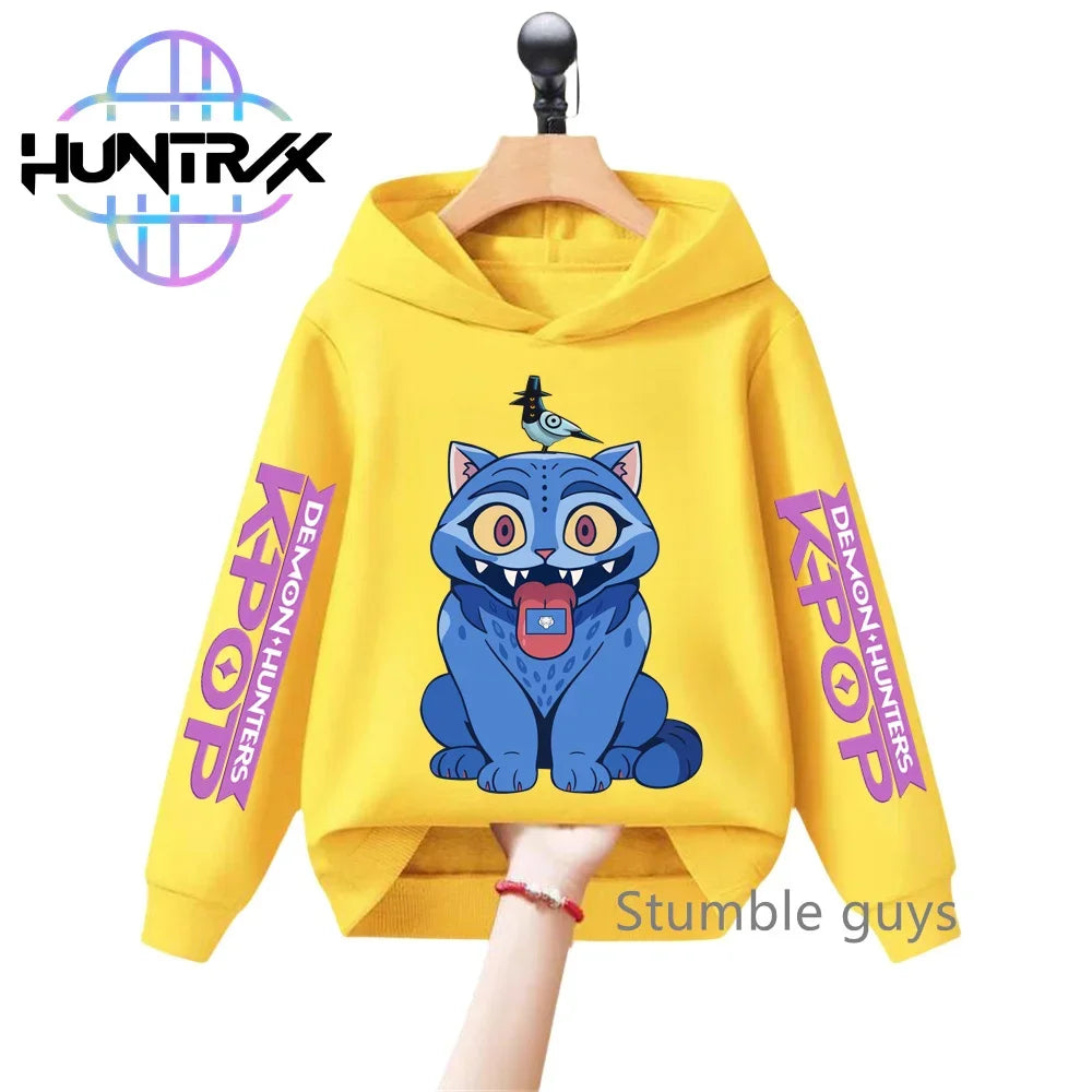 Kids KPop Demon Hunters Hoodie Derpy Tiger Hooded Sweatshirt Clothes K-Pop