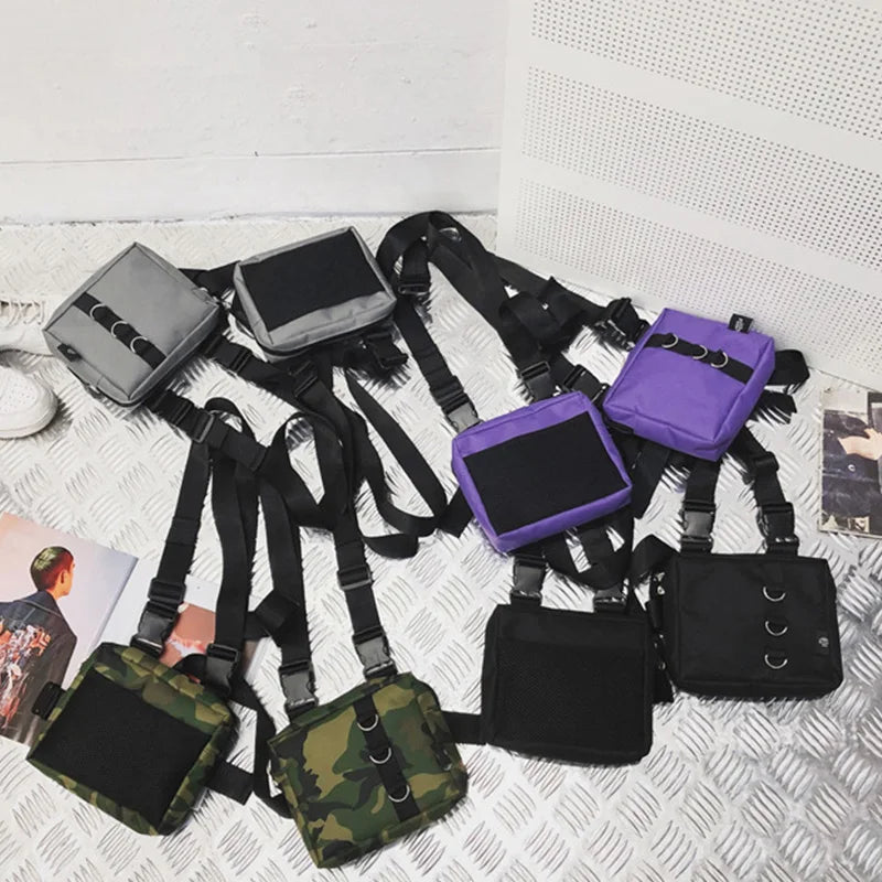Punk Chest Bag Tactical Waist Pack Unisex Outdoor Vest Bag Harness Utility Pouch