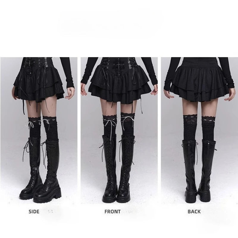 Sexy Black Gothic Mini Rara Skirt