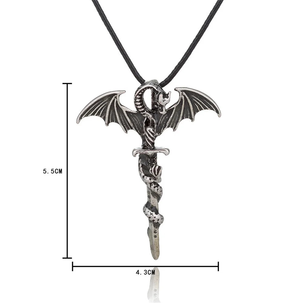Magic Glowing Luminous Gothic Dragon Pendants Necklaces Mens Jewelry Glow In The Dark Necklace