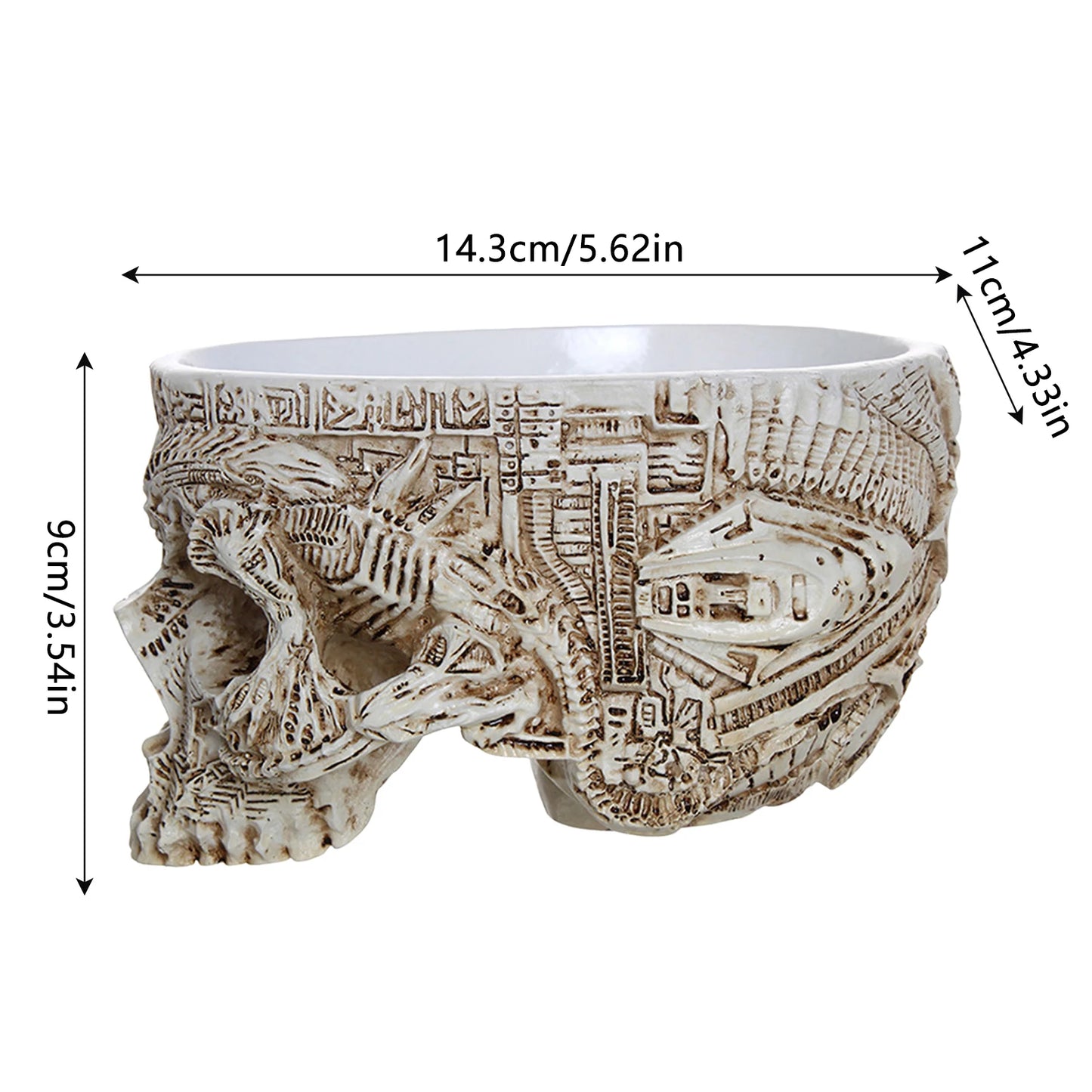 Halloween Skull Flower Pot Gothic Skeleton Planter Home Garden Decor