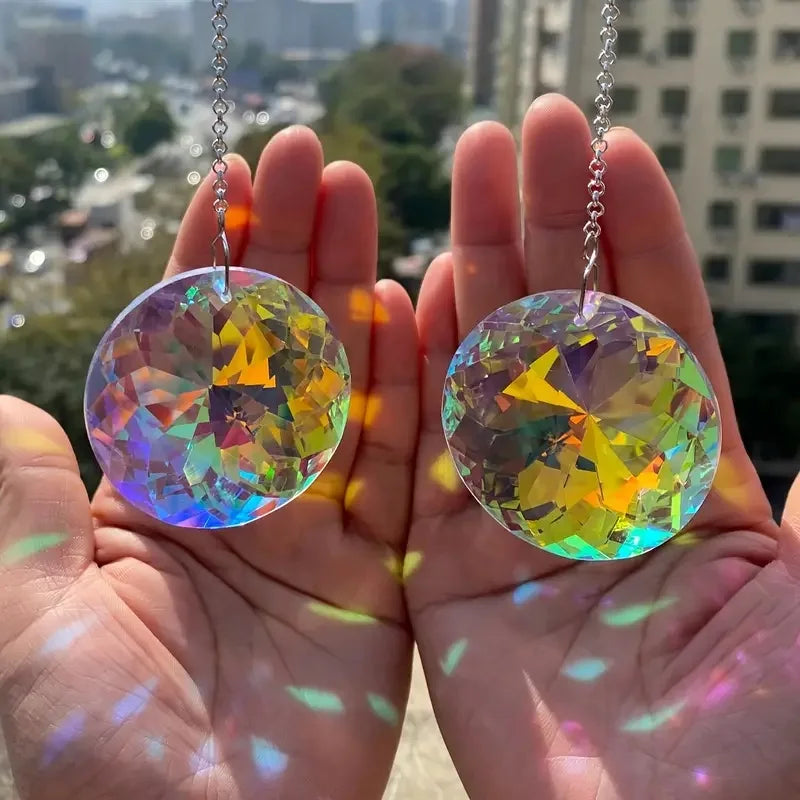 2pcs Crystal Sun Catcher Prism, Pendant Hanging Sun Catcher Rainbow Maker Wind Chime