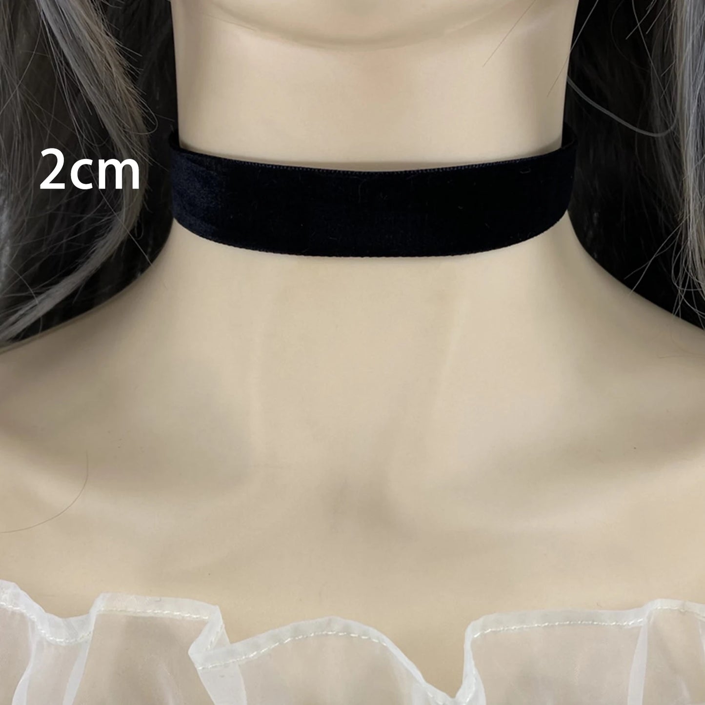 Punk Gothic Black Velvet Fabric Choker Necklace Collar