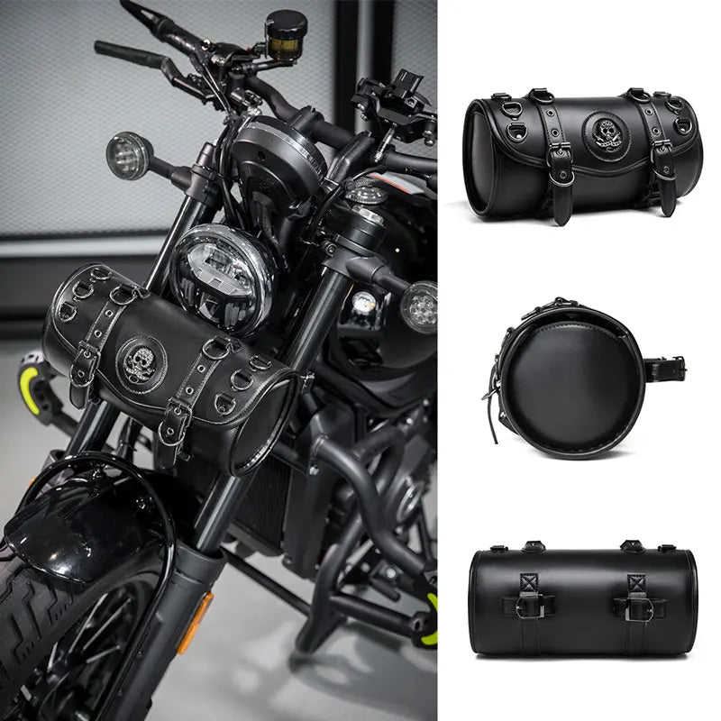 Punk Gothic Motorcycle Front Fork Handlebar Bag Storage Pouch