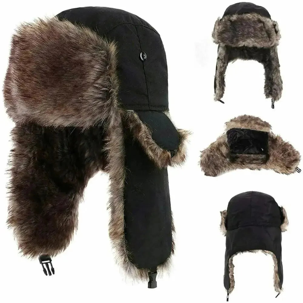 Unisex Winter Trapper Aviator Earflap Waterproof Russian Warm Ear Protectors Hats