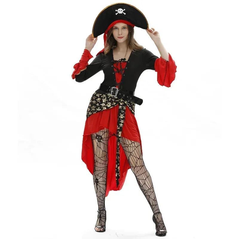 Adult Ladies Halloween Sexy Female Pirate Costume Fancy Dress