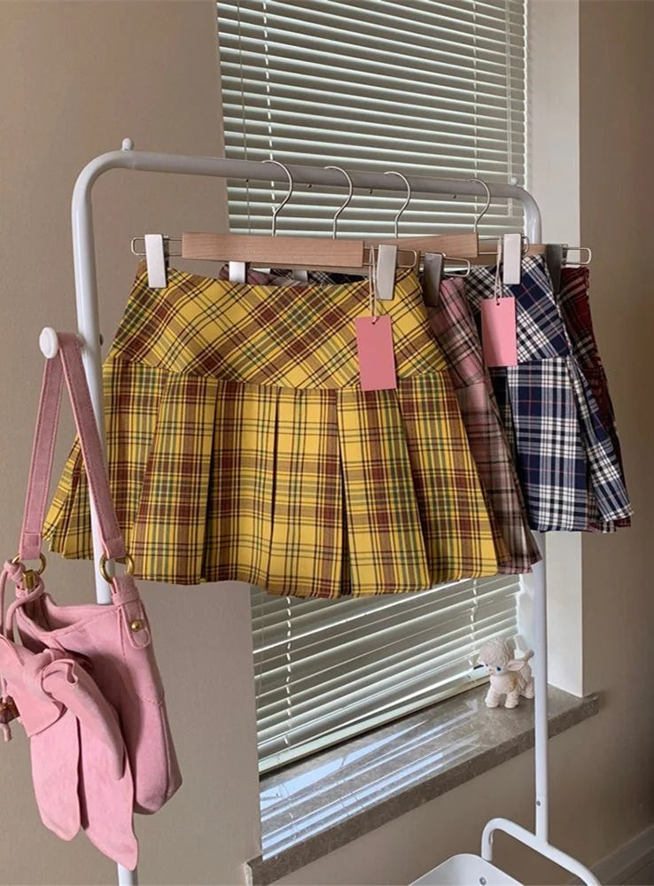 Plaid Tartan Y2K School Pleated Mini Skirt Clueless 90s Vintage
