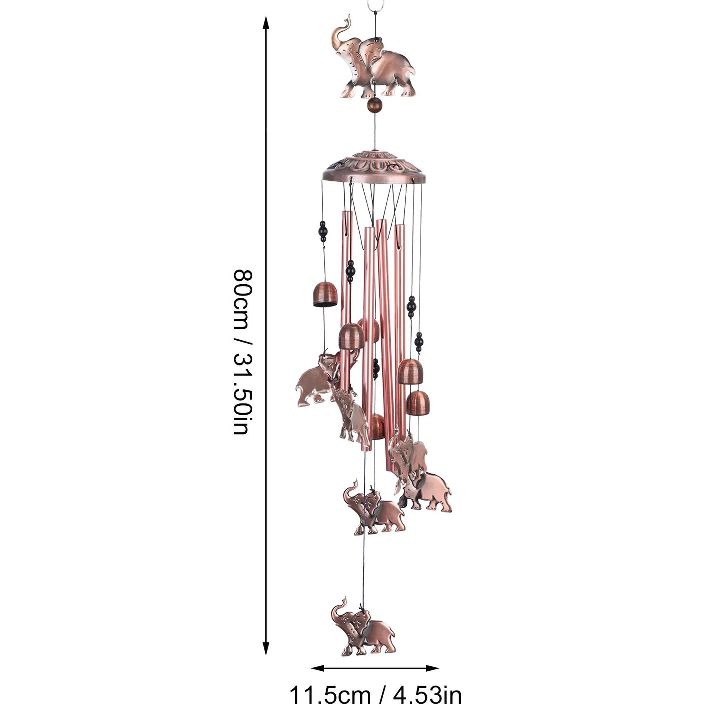 Outdoor Elephant Wind Chime Antique Garden Ornament
