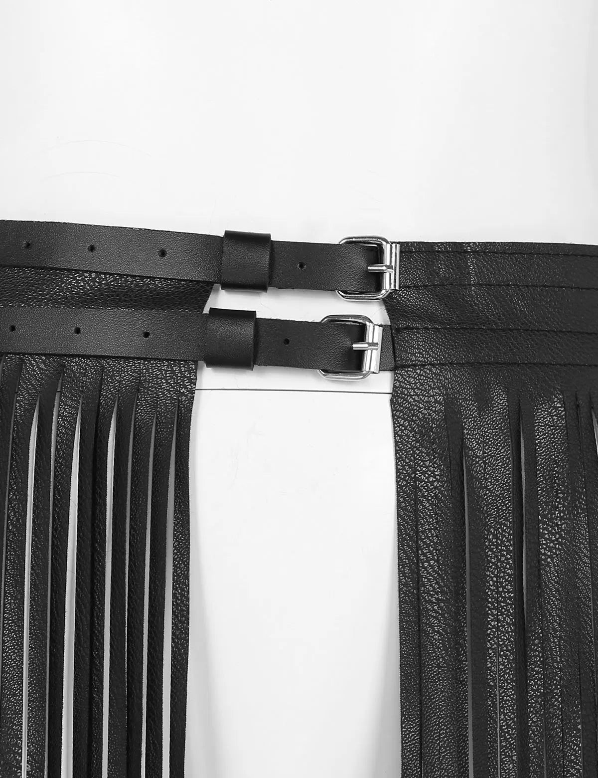 Punk Goth Skirt Belt Sexy Long Fringe Tassel Overskirt Rave Costume