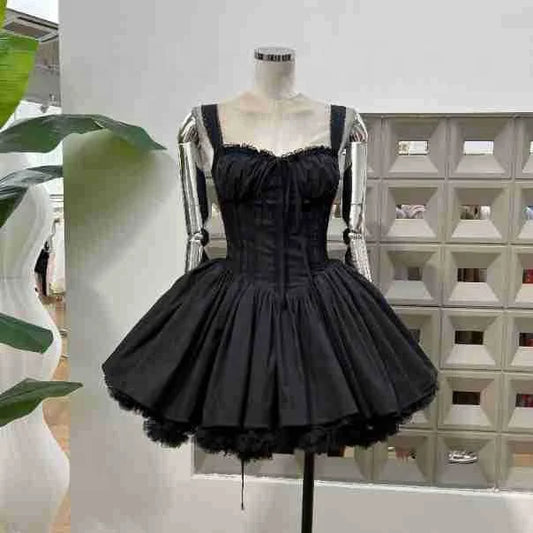 Black Gothic Corset Style Party Dress