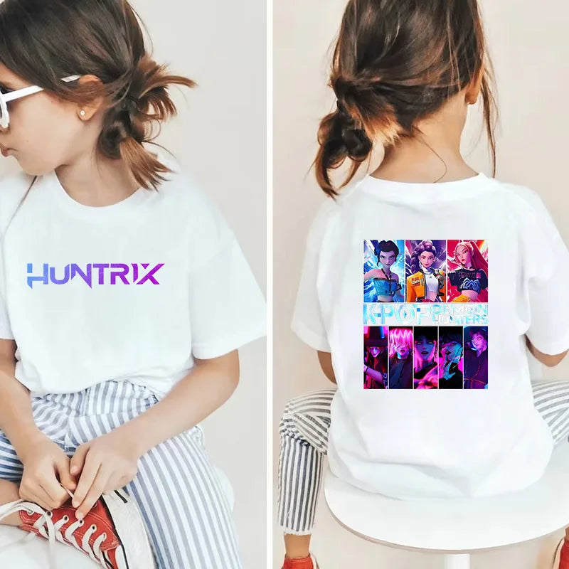 HUNTRIX Kpop Demon Hunters TShirt Summer Top Clothes Rumi