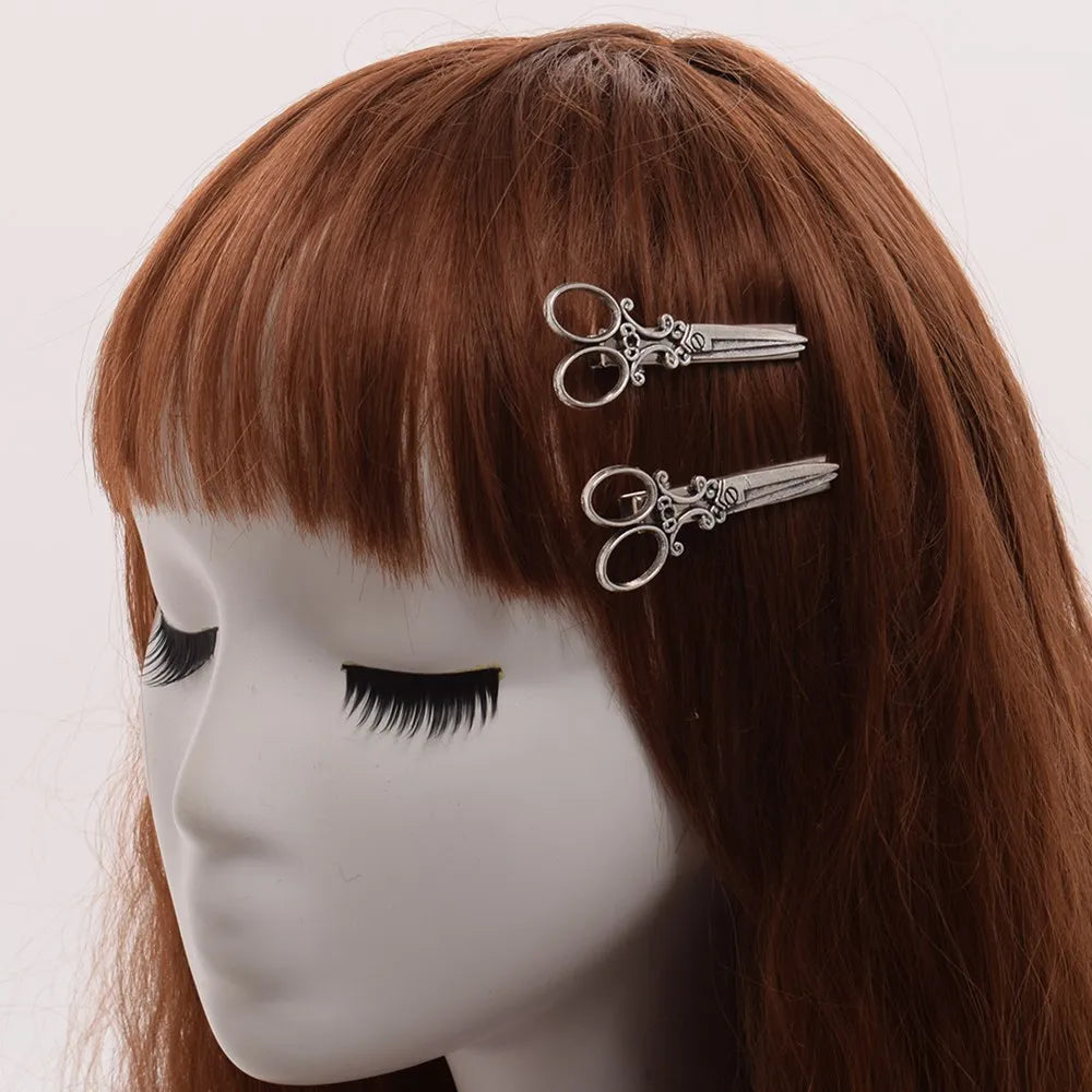 Fashion Vintage Steampunk Hair Clip Scissor Style Hairpins Slides Accessories