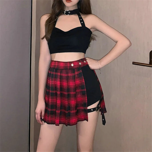 Sexy Gothic Punk Tartan Plaid Skirt Skort Hot Pants