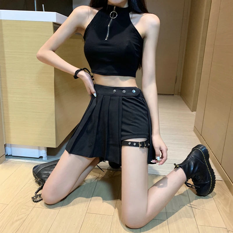 Sexy Gothic Punk Tartan Plaid Skirt Skort Hot Pants