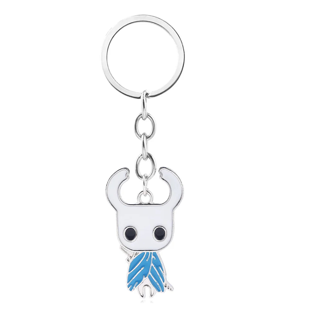 Hollow Knight Metal Characters Keychain The Knight Octopus Grub Hornet Pendant Key Chain Jewelry