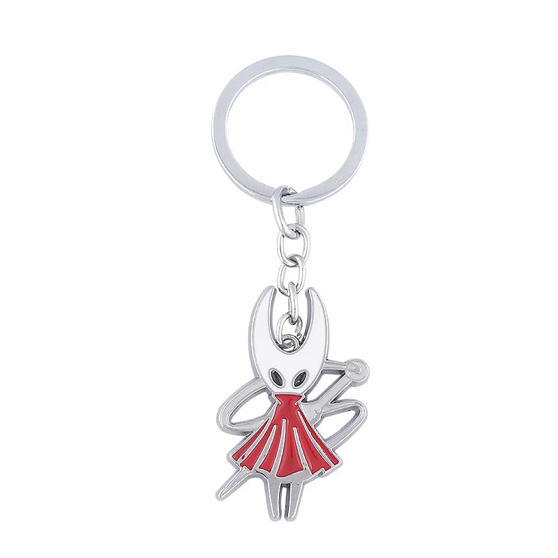 Hollow Knight Metal Characters Keychain The Knight Octopus Grub Hornet Pendant Key Chain Jewelry