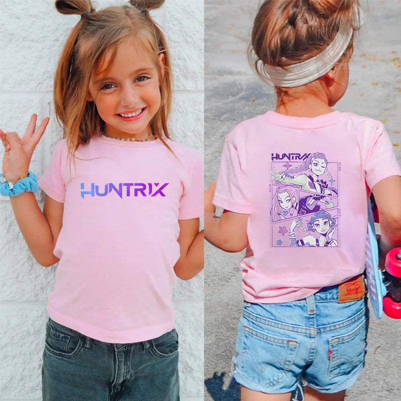 HUNTRIX Kpop Demon Hunters TShirt Summer Top Clothes Rumi