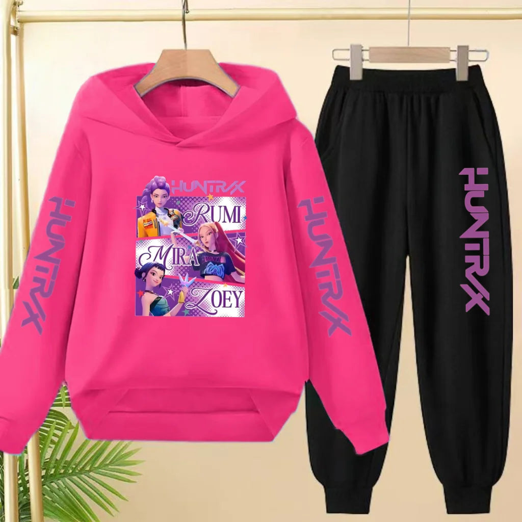 KPop Demon Hunters Tracksuit Hoodie Jumper Huntrix Clothes Joggers