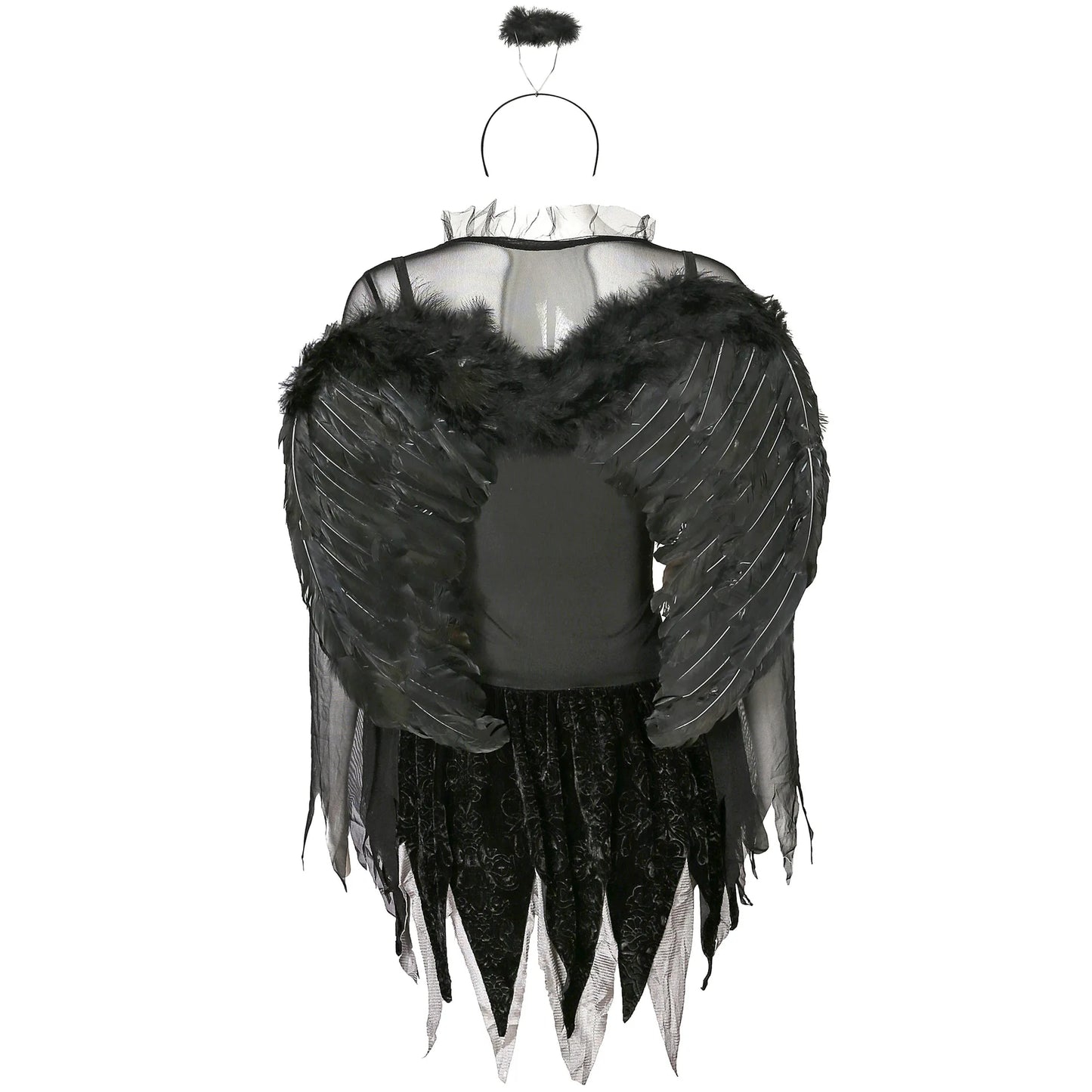 Black Devil Fallen Dark Angel Fancy Party Dress Halloween Costume