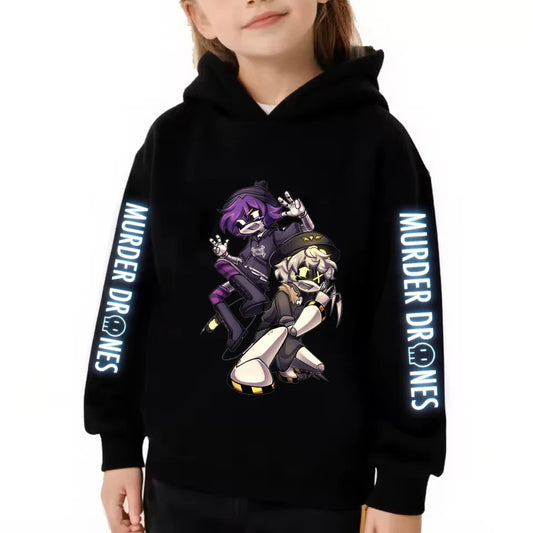 Kids Murder Drones Uzi Hoodies Boys Girls Glitch Clothing Cartoon Anime Merch