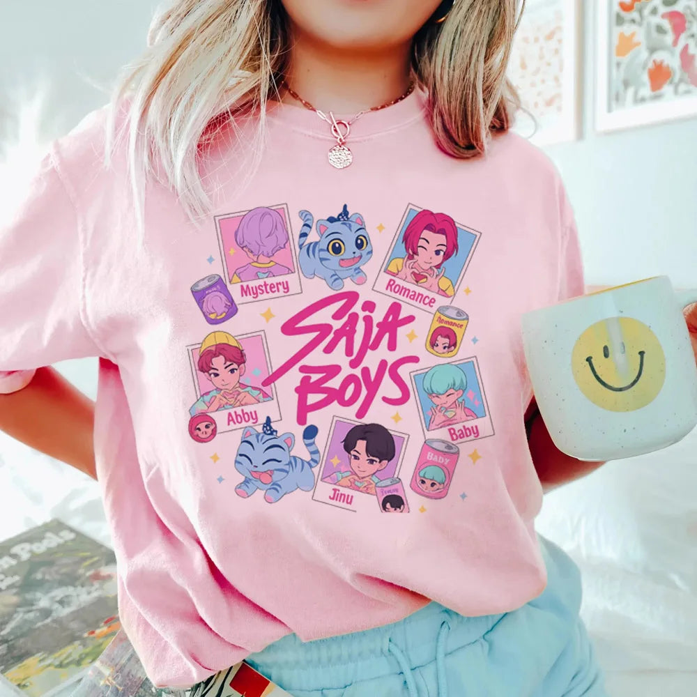 Saja Boys T shirt Boys Girls Short Sleeve T-shirt Tops Kpop Demon Hunters Clothes