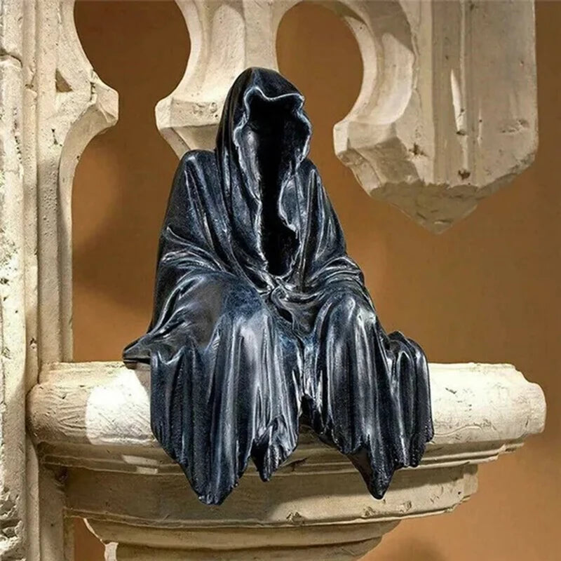The Reaper Sitting Statue Gothic Desktop Bookshelf Ornament