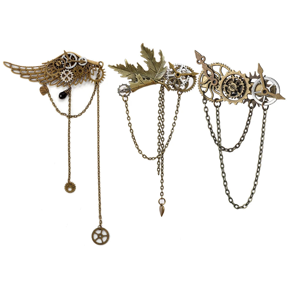Gothic Steampunk Hair Clips Hair pin Barrette Costumes Clockwork Hair Accessory