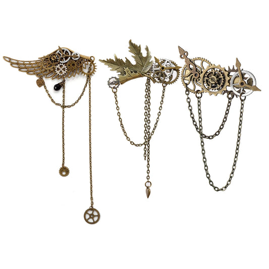 Gothic Steampunk Hair Clips Hair pin Barrette Costumes Clockwork Hair Accessory