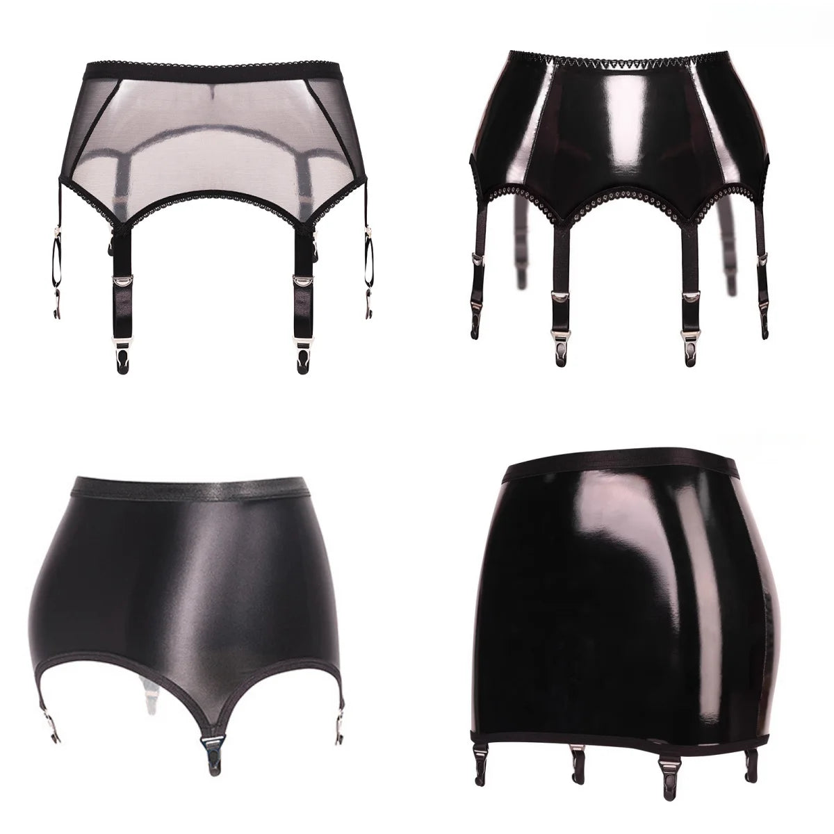 Sexy Gothic Metal Clip Garter Stockings Suspender Belt Erotic Lingerie Pole Dance Burlesque