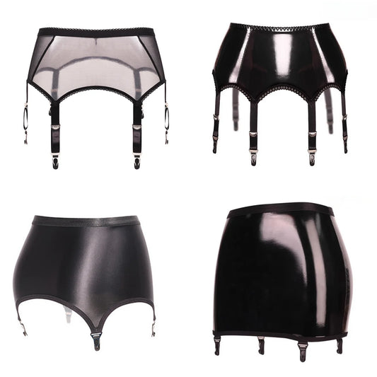 Sexy Gothic Metal Clip Garter Stockings Suspender Belt Erotic Lingerie Pole Dance Burlesque