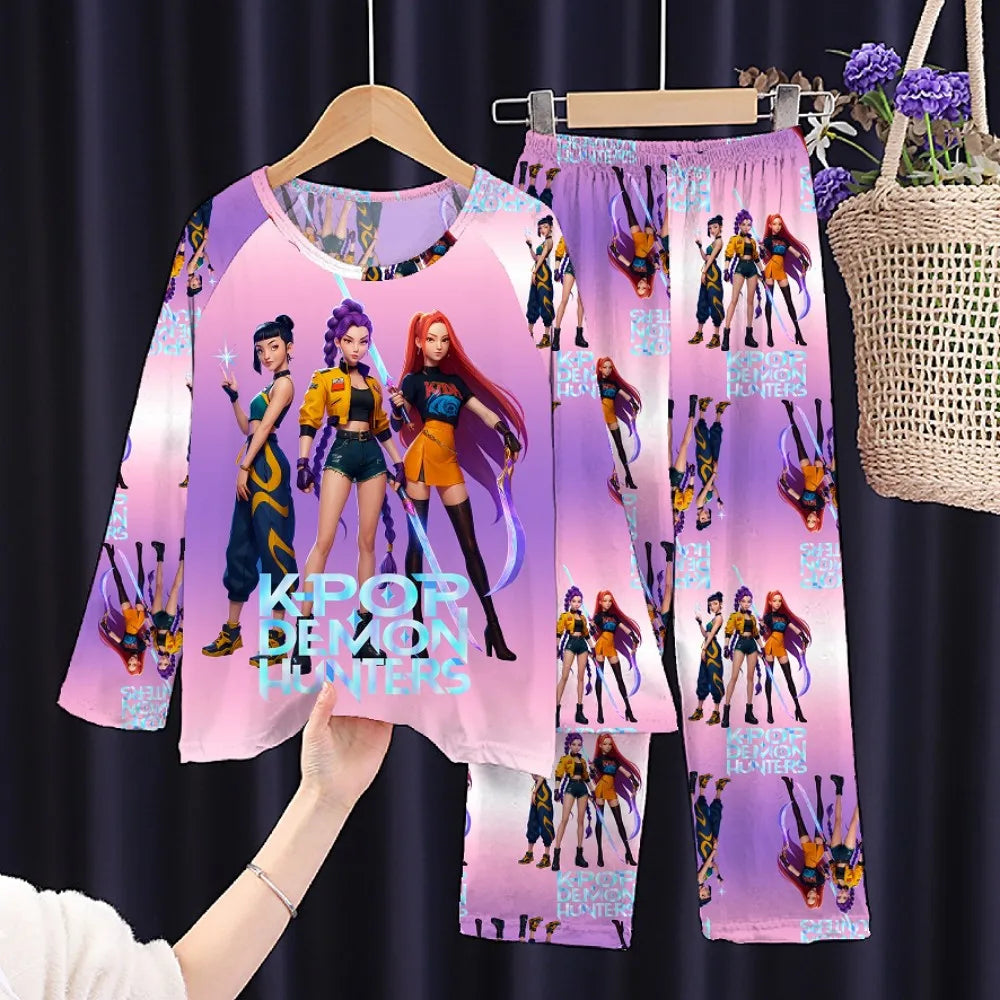 Kids KPop Demon Hunters Huntrix Pyjamas PJ's Rumi Mira Zoey K-pop Pajamas Nightwear