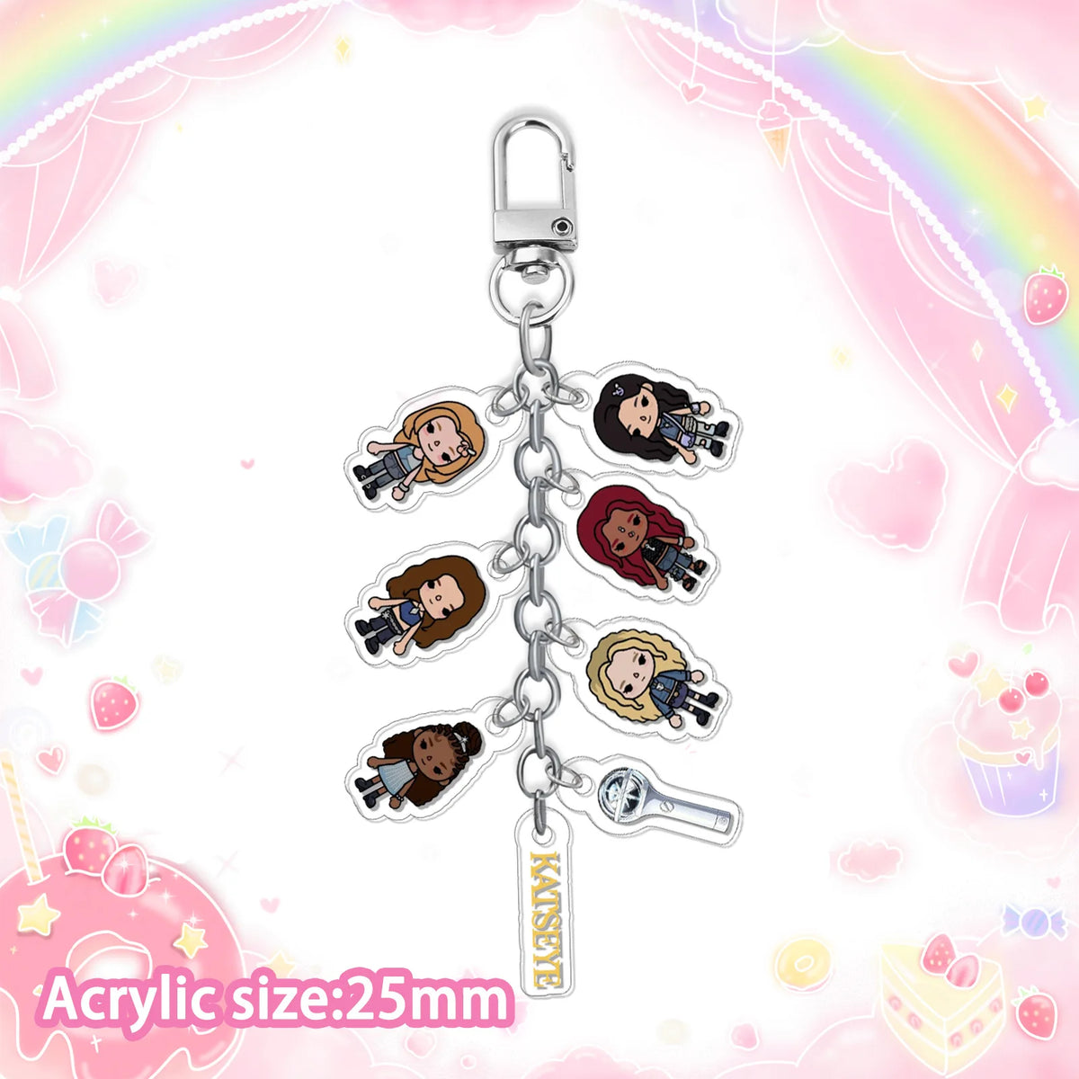 KATSEYE Acrylic Keychain Kpop Girl Group Merch Bag Charm Pendant