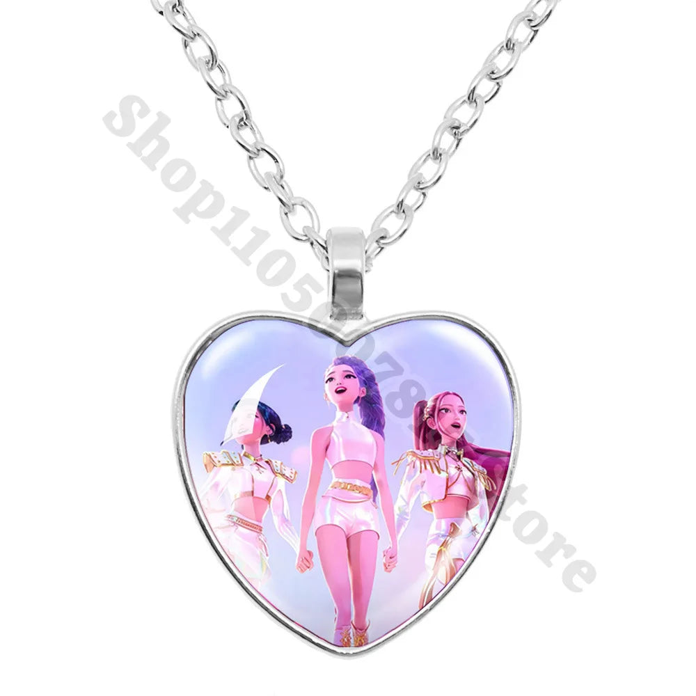 KPop Demon Hunters Kids Cute Necklace Pendant Children Fashion Jewellery Huntrix