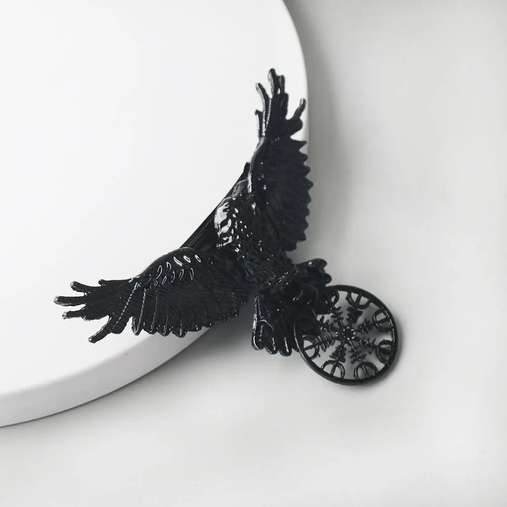 Gothic Crow Vintage Medieval Hairclip Resin Raven Barrette Hair Accessory