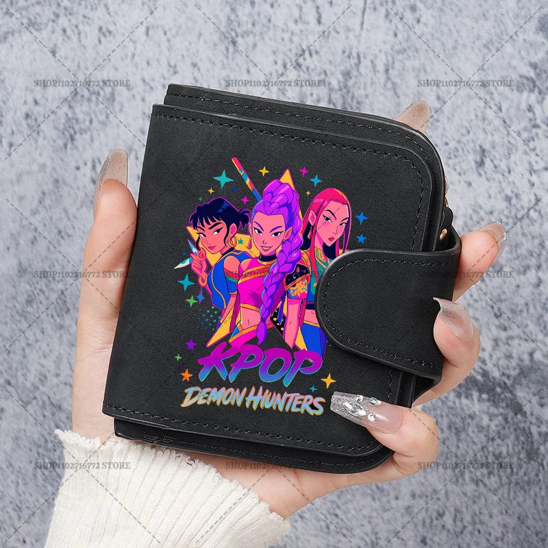 KPop Demon Hunters Wallet PU Waterproof Money Bag Card Holder Purse Coin Huntrix Merch Gift