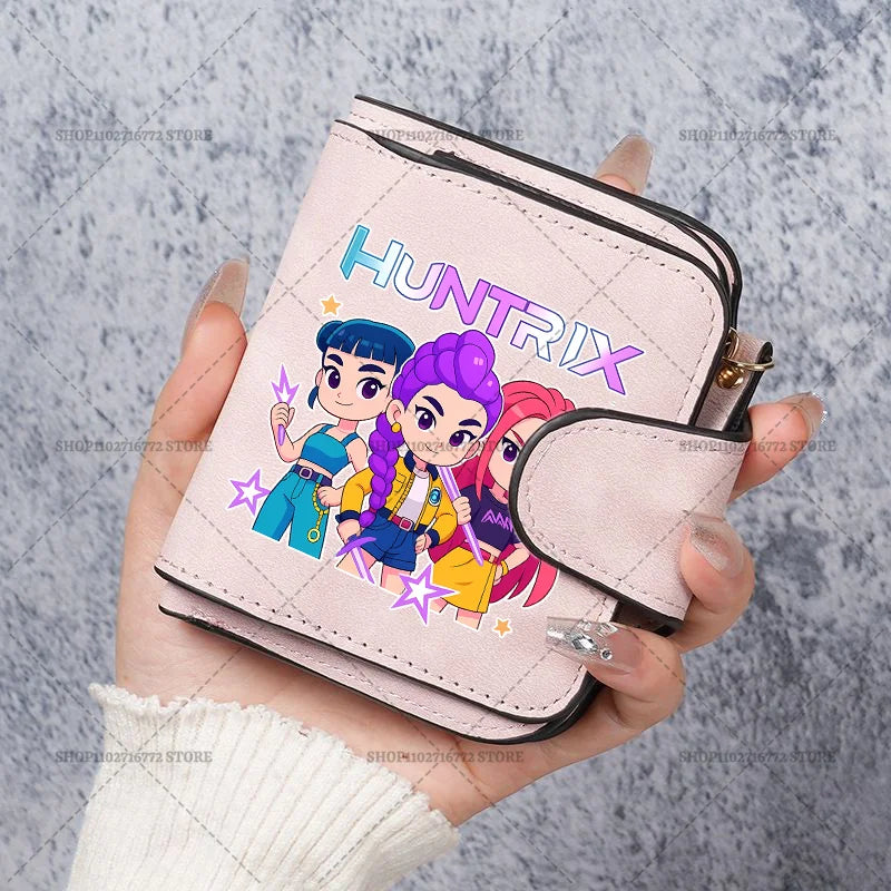 KPop Demon Hunters Wallet PU Waterproof Money Bag Card Holder Purse Coin Huntrix Merch Gift
