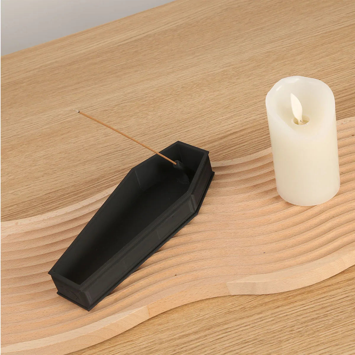 Gothic Coffin-Shaped Incense Burner Halloween Horror Home Decor Gifts
