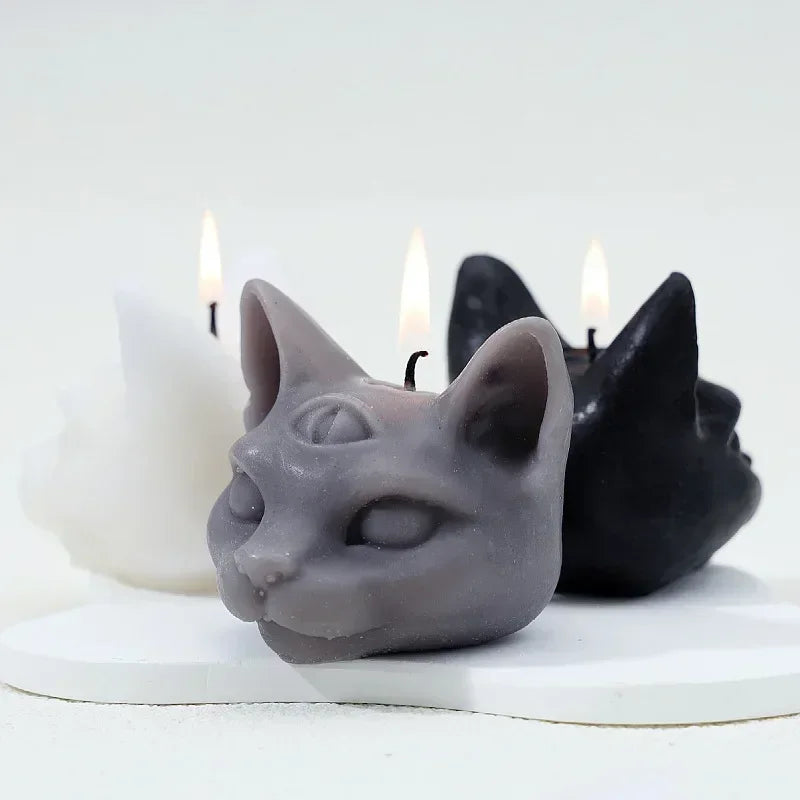 Three Eye Cat Scented Gothic Candles Halloween Decoration