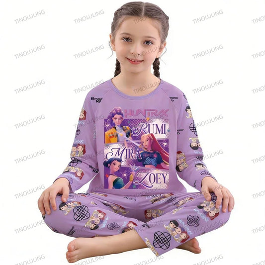 Kids KPop Demon Hunters Huntrix Pyjamas PJ's Rumi Mira Zoey K-pop Pajamas Nightwear