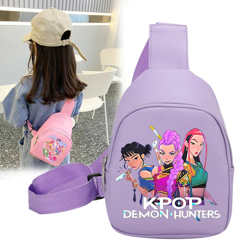 KPop Demon Hunters Huntrix Childs Backpack Rumi Mira Zoey Shoulder Bag Derpy Tiger Merch Gifts K-pop Cute