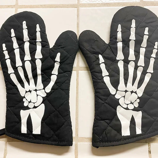 Gothic Halloween Horror Oven Mitt Glove High Heat Resistant Kitchen Decor Gift