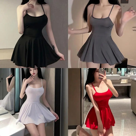 Sexy Clubwear Party Mini Swing Skater Dress Vest Top Women