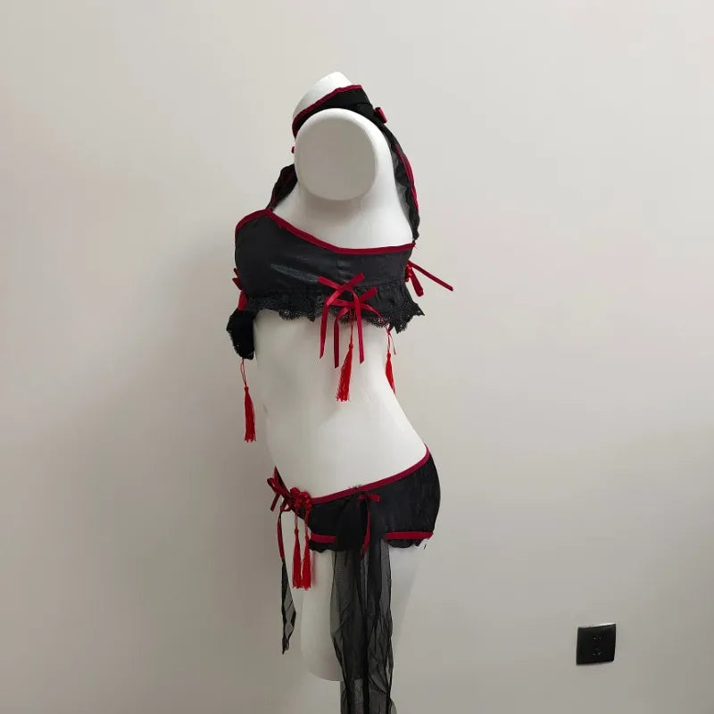 Gothic Vintage Cheongsam Lingerie Anime Vampire Demon Fancy Dress