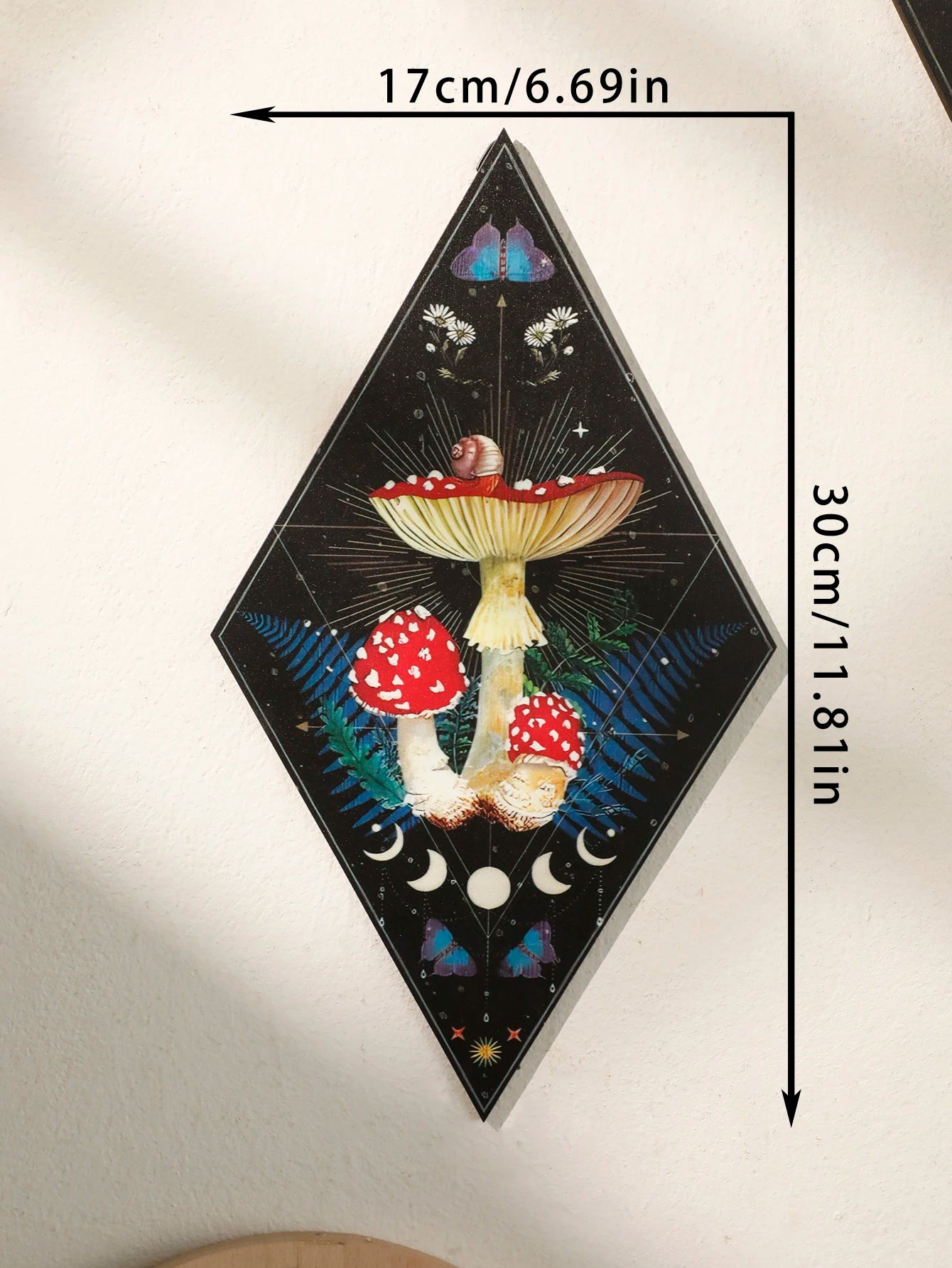 Wooden Wall Hanging Moon Butterfly Mushroom Minimalist Bohemian Room Decors