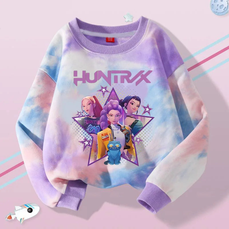 KPop Demon Hunters Sweater Hoodie Child Jumper Huntrix Saja Boys Top Clothes Gifts Merch