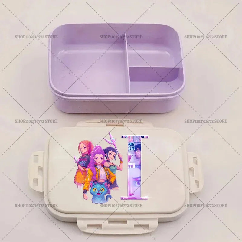 Kpop Demon Hunters Lunch Box Huntrix Food Containers Kids School Picnic Lunchbox Merch Gifts