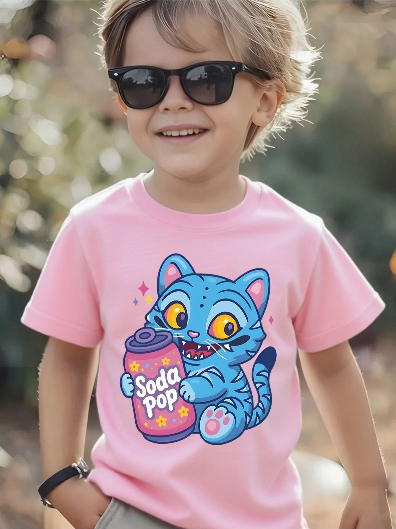K-Pop Demon Hunters Soda Pop T-Shirt KPop Derpy Tiger Tshirt Summer Clothes Kids