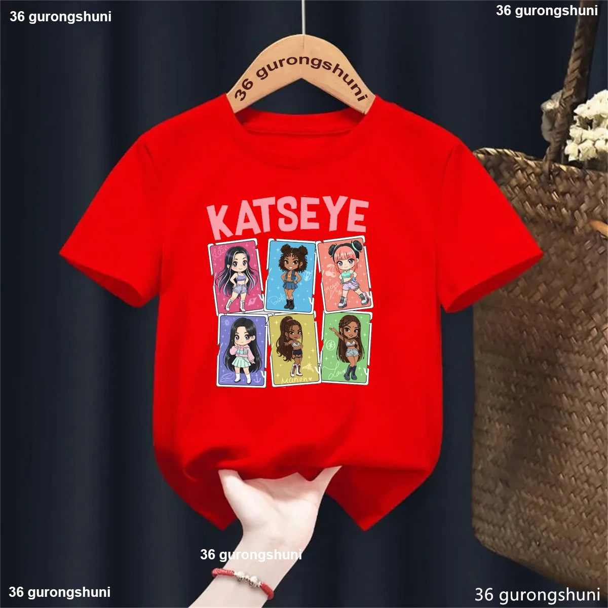 KATSEYE Music KPop Band Singer T-Shirt Boys/Girls Cute Kids K-Pop Clothes