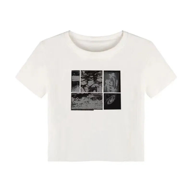Grunge Graphic Crop Top Y2k TShirt