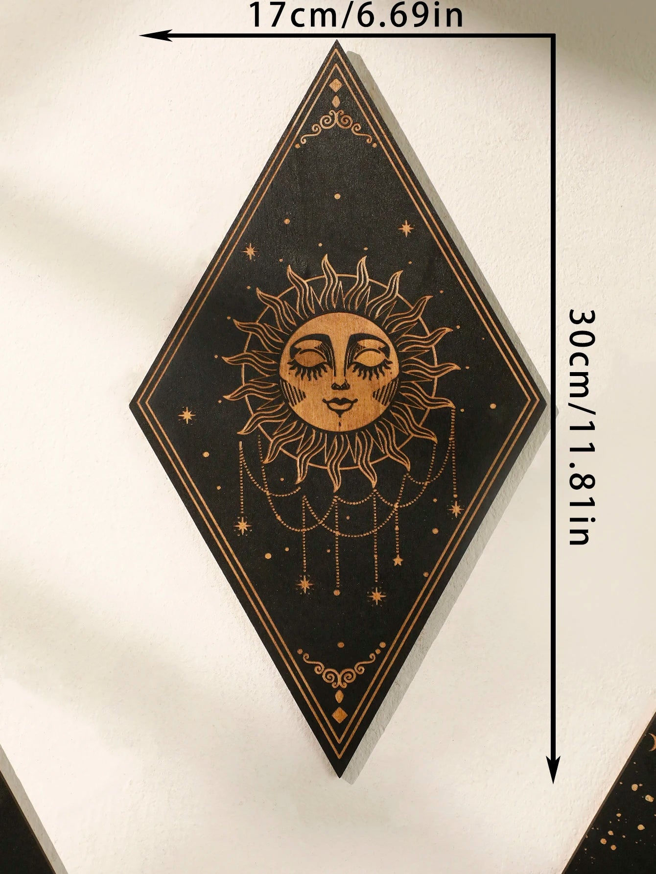 Wall Pediments Gothic Moon Stars Sun Phases Hanging Picture Home Decor